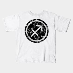 Black Marble Zodiac - Sagittarius Kids T-Shirt